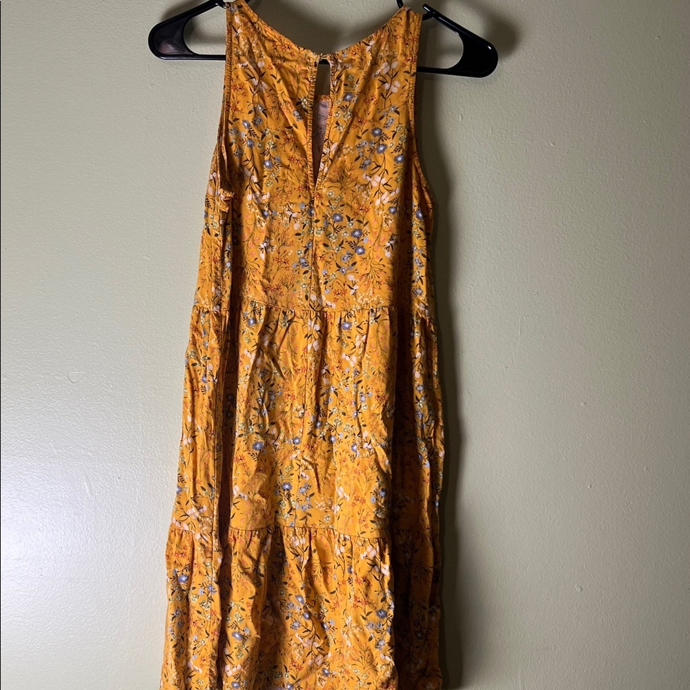 Old Navy Mustard feminine Floral sleeveless Dress - Picture 5 of 5